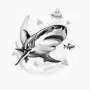 Shark salt life tattoo design idea