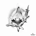 Shark salt life tattoo design idea