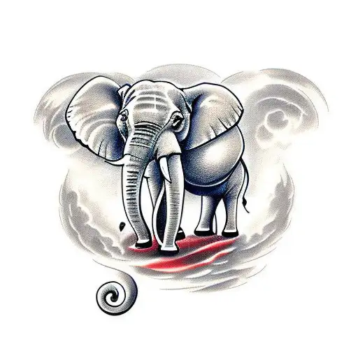 Elephant family  tattoo design idea