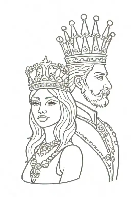 king and Queen tattoo design idea