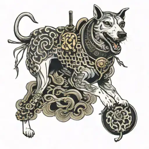 greyhound samurai warrior tattoo design idea