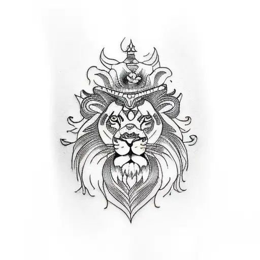 fu lion tattoo design idea