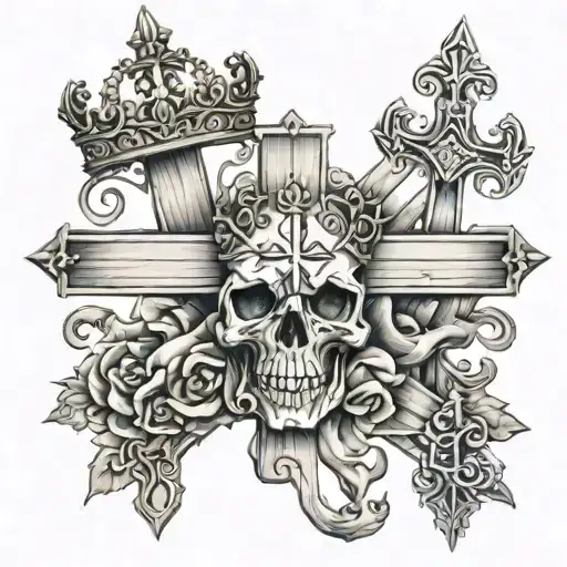 Heavy is the crown, so I cede to the cross  tattoo design idea