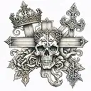 Heavy is the crown, so I cede to the cross  tattoo design idea