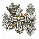 Heavy is the crown, so I cede to the cross  tattoo design idea