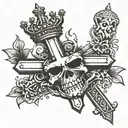 Heavy is the crown, so I cede to the cross  tattoo design idea