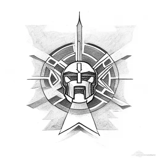 spartan with cross tattoo design idea