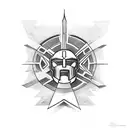 spartan with cross tattoo design idea
