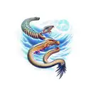 eagle wolf snake tattoo design idea