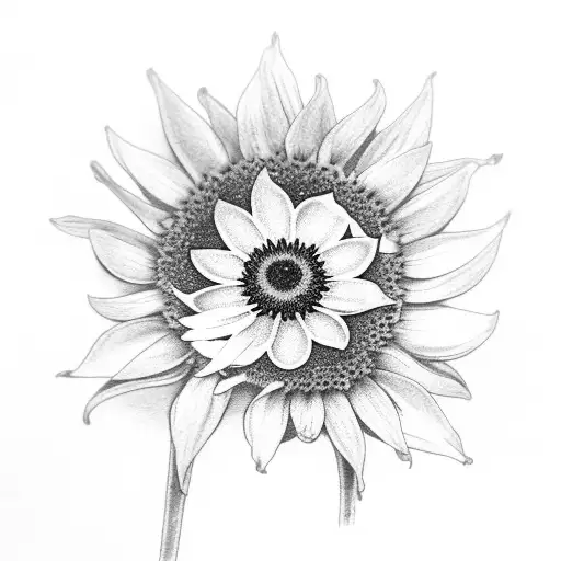 Lily of the valley  forget me not black eyed susan Potentilla Echinacea Sunflower tattoo design idea