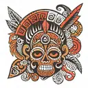 Taino inspired tribal tattoo design idea