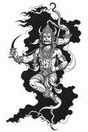 shiv and Hanuman Ji small tattoo design idea