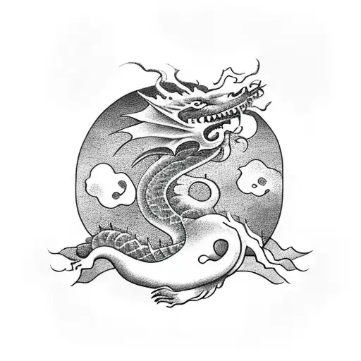 the dragon sleeps under the big old oak tattoo design idea