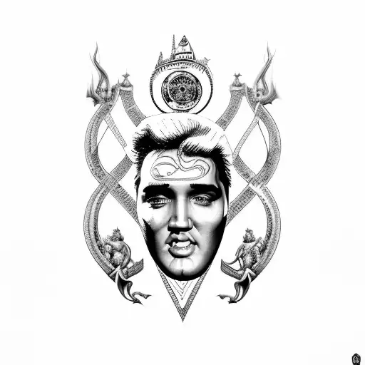 nueva york las vegas  cara de elvis tattoo design idea