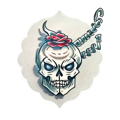 jester skeleton tattoo design idea