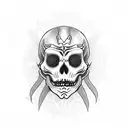 jester skeleton tattoo design idea