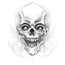 jester skeleton tattoo design idea