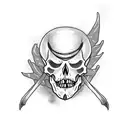 jester skeleton tattoo design idea