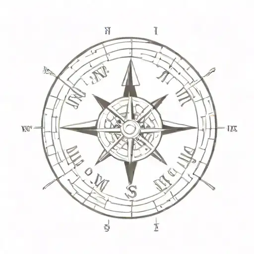 compass and clock face tattoo design idea