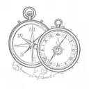 compass and clock face tattoo design idea