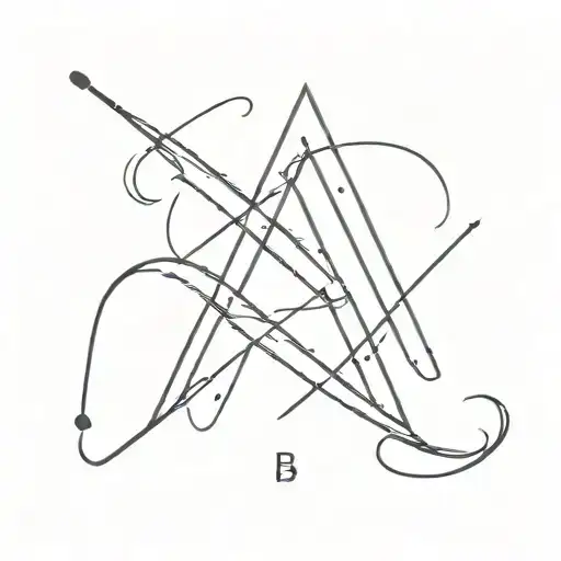 the letters A, B, and C merged together tattoo design idea