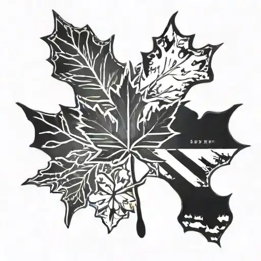 aerospace + family lover  + Canada flag maple leaf tattoo design idea