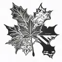 aerospace + family lover  + Canada flag maple leaf tattoo design idea