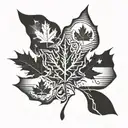 aerospace + family lover  + Canada flag maple leaf tattoo design idea