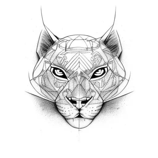 panther head large tattoo design idea