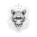 panther head large tattoo design idea