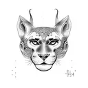 panther head large tattoo design idea