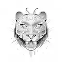 panther head large tattoo design idea