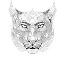 panther head large tattoo design idea