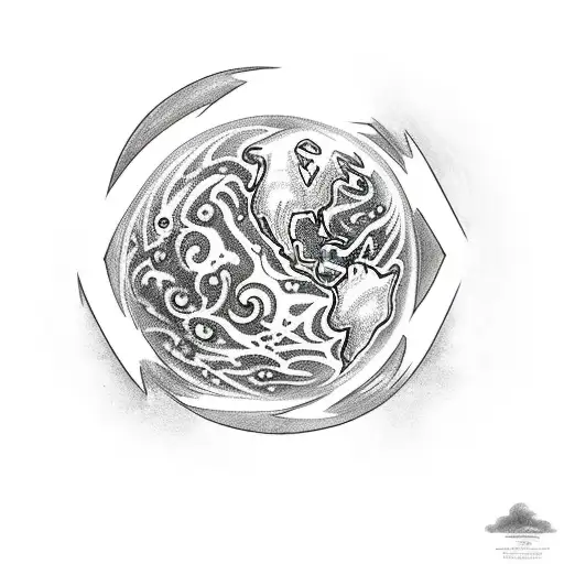 God creating the heavens and Earth tattoo design idea