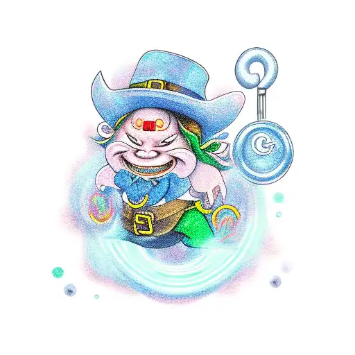 leprechaun mixed with a Japanese yokai tattoo design idea