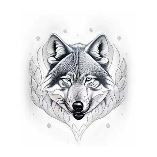 Anjo com lobo com cara de mal, relógio para fechar a parte de fora do braço  tattoo design idea