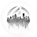 Minneapolis skyline carved in a pencil  tattoo design idea