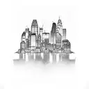 Minneapolis skyline carved in a pencil  tattoo design idea