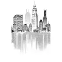 Minneapolis skyline carved in a pencil  tattoo design idea