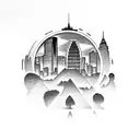 Minneapolis skyline carved in a pencil  tattoo design idea