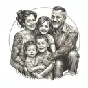 family, husband with wife and daughter tattoo design idea