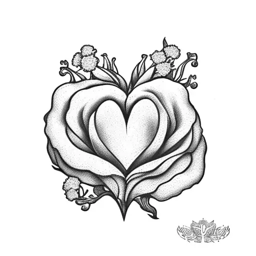 sailor heart with mom written inside, Lilly of the valley and carnations around the heart  tattoo design idea