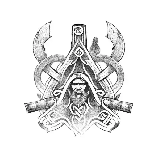  viking graveyard tattoo design idea