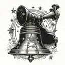 1776 declaration liberty bell random sized stars around it in random places tattoo design idea