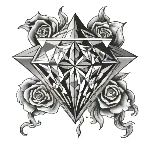 shining diamond tattoo design idea