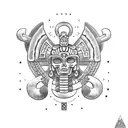 mictlantecuhtli holding a macuahuitl tattoo design idea