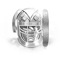 A Spartan helmet with crossed dumbbells behind it, symbolizing strength and warrior spirit tattoo design idea