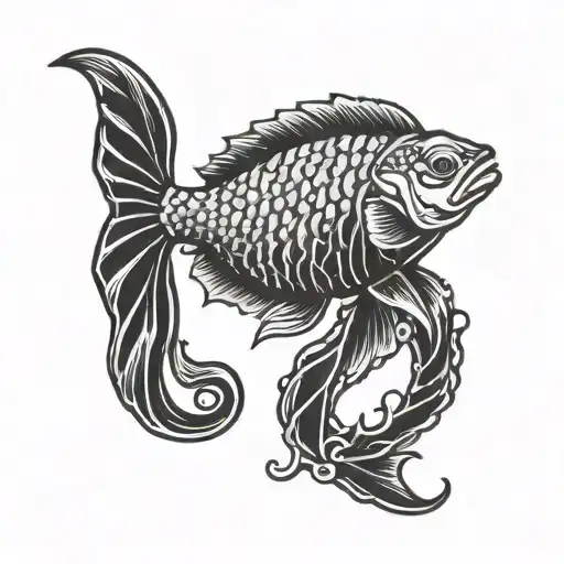 fish scales Pisces zodiac sign tattoo design idea