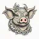 sexy pig tattoo design idea