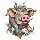 sexy pig tattoo design idea